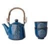 218789 cajova souprava blue wave sada 3 ks modra keramika mij