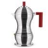 218870 moka kavovar pulcina 150 ml na indukci cervena rukojet alessi