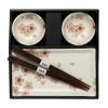 221888 sada na sushi white pink sakura sada 6 ks bila keramika mij