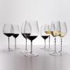 160814 3 sklenice champagne wine glass black and white twisted fatto a mano riedel