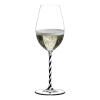 160814 sklenice champagne wine glass black and white twisted fatto a mano riedel
